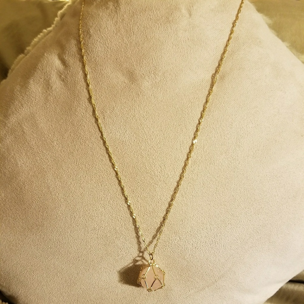 Gold Cage Jewel Necklace